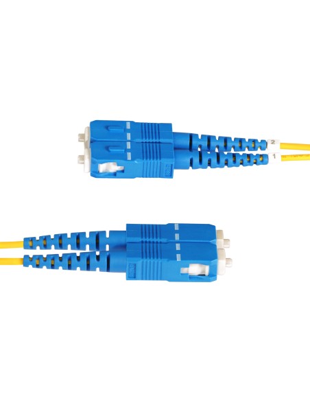 Cable de Fibra Óptica LC a SC (UPC) OS2 Monomodo 9/125µm 100G LSZH Dúplex de 1m - Low Insertion Loss - Resistente a Dobleces - 